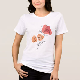 Camiseta Triblenda Minimalist Butterfly & Floral Line Art 