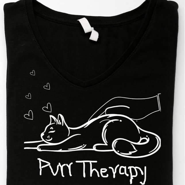 Camiseta Triblenda Minimalist Purr Therapy Cat Lover Doodle T-Shirt (Subido por el creador)