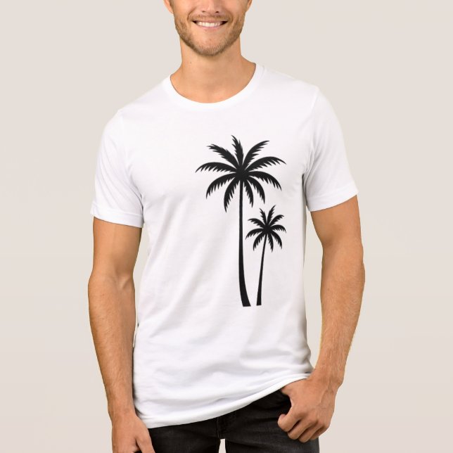 Camiseta Triblenda Minimalist Tropical Palm Trees Silhouette Art Tee (Anverso)