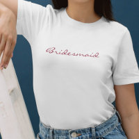 Minimalista dama de honor rosa y blanca simple