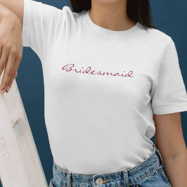 Camiseta Triblenda Minimalista dama de honor rosa y blanca simple