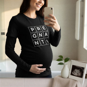 Camiseta Triblenda Minimalista Embarazada Cuadrados Geométricos   Anu