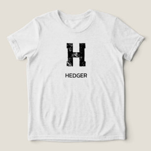 CAMISETA TRIBLENDA MINIMALISTA NEGRA MONOGRAMA DE UNA LETRA NOMBRE BL
