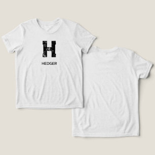 CAMISETA TRIBLENDA MINIMALISTA NEGRA MONOGRAMA DE UNA LETRA NOMBRE BL