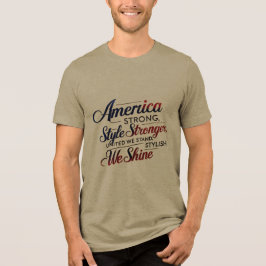 Camiseta Triblenda Mínimo Tee del Orgullo de EE.UU. - América fuerte,