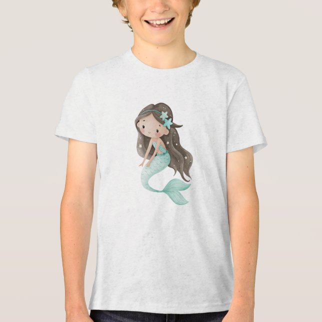 Camiseta Triblenda Mint Star Mermaid Watercolor (Anverso)