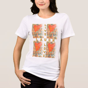 Camiseta Triblenda Mirada angustiada Corazón vive risa amor