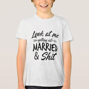 Camiseta Triblenda Míreme Convirtiéndome Con Una Novia Graciosa Y Con