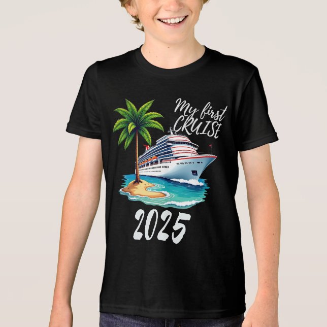 Camiseta Triblenda Mis primeras vacaciones divertidas en crucero 2025 (Anverso)