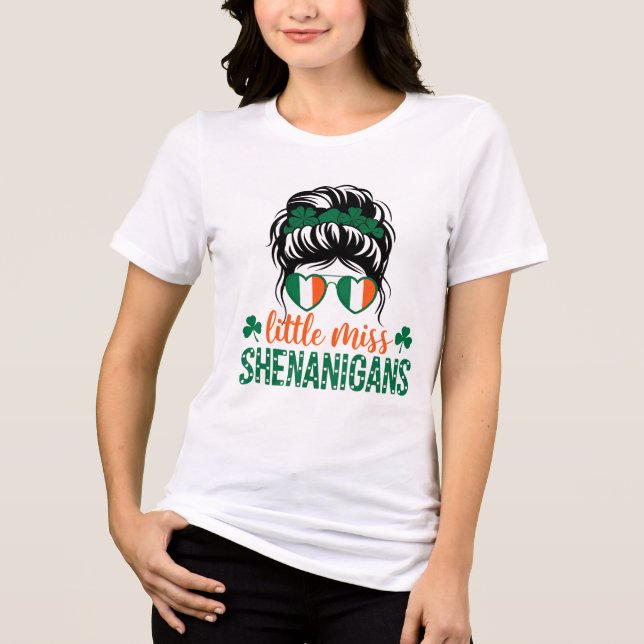 Camiseta Triblenda Miss Shenanigans por el Día de San Patricio (Anverso)