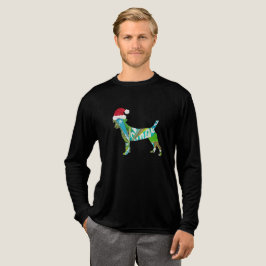 Camiseta Triblenda Mixed media collage art DOG PUPPY in Santa Hat