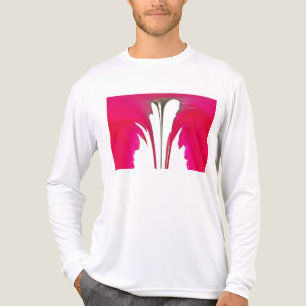 Camiseta Triblenda Moda asombrosa rosa rosa roja bajo el cielo blanco