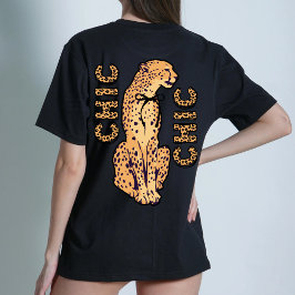 Camiseta Triblenda Moda Cheetah Ataque gráfico atrevido moderno camis