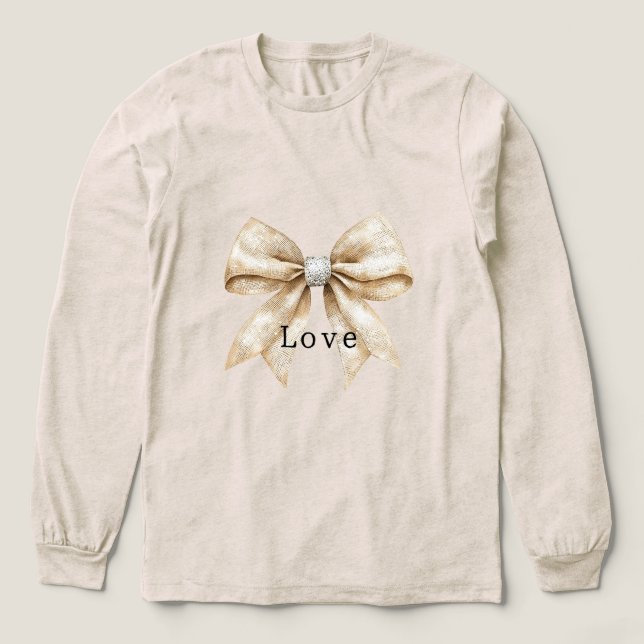 Camiseta Triblenda Moda Cream Silver Glam Bow Love (Diseño traserp)