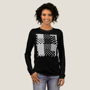 Camiseta Triblenda Moda de lunares en blanco y negro Diseño de estilo