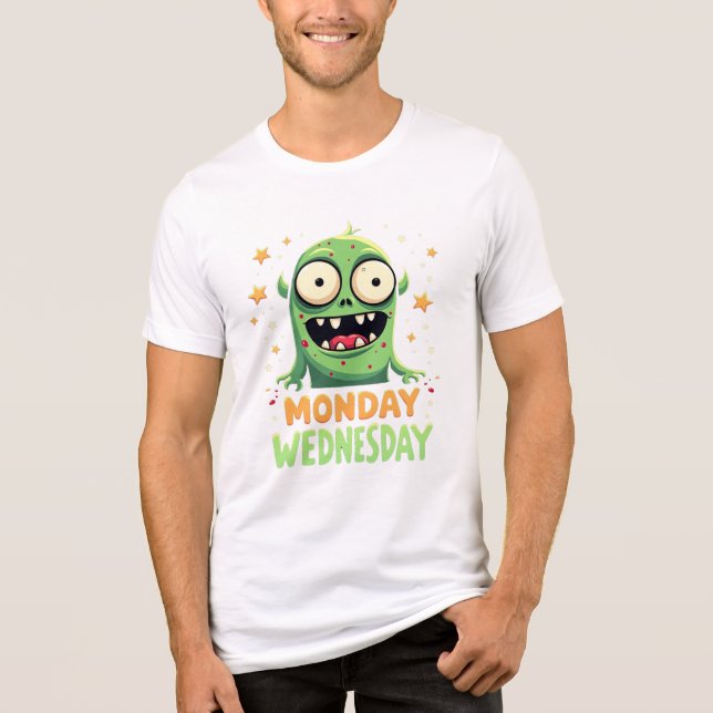 Camiseta Triblenda Moda de lunes a miércoles - Divertido Monster Tee (Anverso)