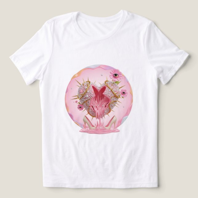 Camiseta Triblenda Moda del corazón arañado 💖 👑 (Diseño delantero )