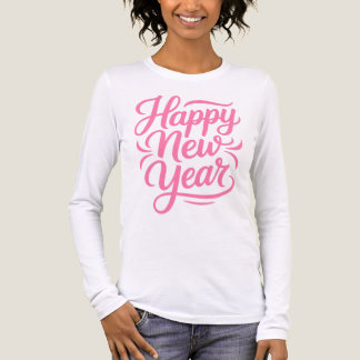 Camiseta Triblenda Modern Calligraphy Happy New Year in Pink