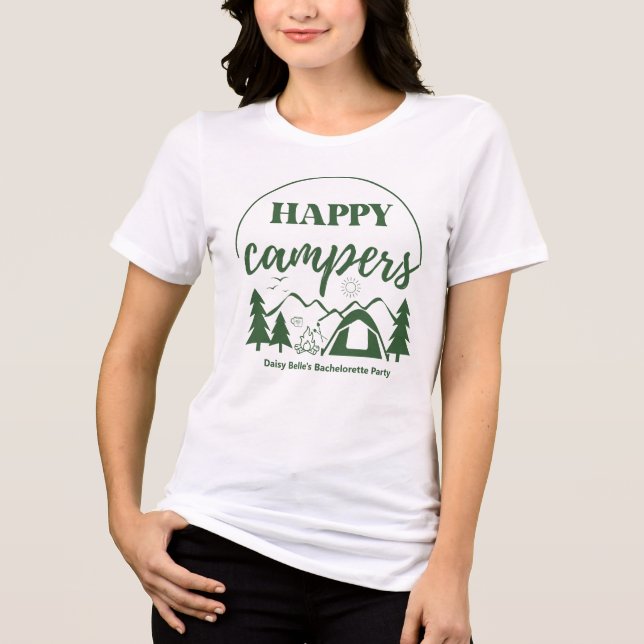 Camiseta Triblenda Modern Camp Bachelorette Green (Anverso)