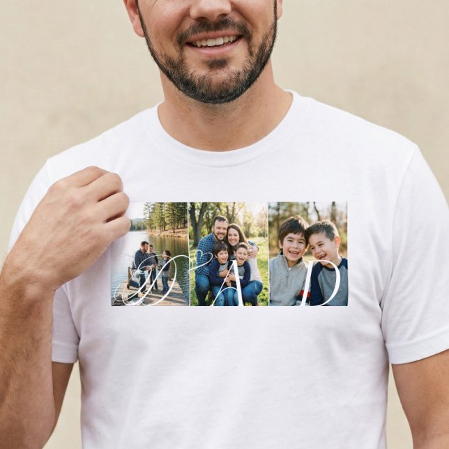 Camiseta Triblenda Modern Dad Photo Collage Fathers Day keepsake Gift (Modern Dad Photo Collage Fathers Day keepsake Gift Tri-Blend Shirt)