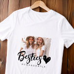 Camiseta Triblenda Modern Grunge Heart Best Friends BFF Foto<br><div class="desc">El diseño se compone de tipografía divertida y lúdica con fuentes sans serif y serif. Añadir una foto personalizado.</div>