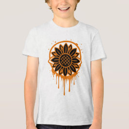 Camiseta Triblenda Modern Sunflower Floral Art Abstract Nature