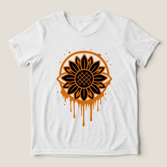 Camiseta Triblenda Modern Sunflower Floral Art Abstract Nature (Diseño delantero )