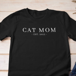 Camiseta Triblenda Moderna Minimalista Mamá de Gato Fecha de Establec