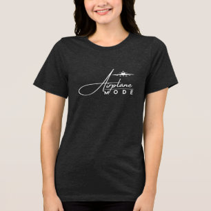 Camiseta Triblenda Modo Avión, Script Genial y Avión, Frase de Viaje