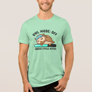 Camiseta Triblenda Modo de búho desactivado Humor divertido de ciclo 