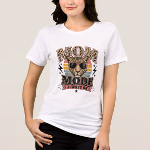 Camiseta Triblenda Modo Mamá Siempre Activado Retro Leopardo Día de l