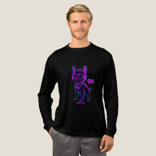 Camiseta Triblenda Modo Neon Dog ON - Cyberpunk Gamer Dog Hoodie & T-