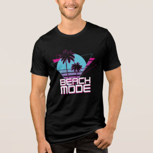 Camiseta Triblenda Modo Playa Palmeras Retro Atardecer