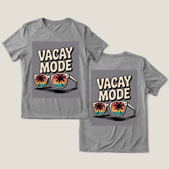 Camiseta Triblenda Modo Vacay Gafas de sol Árboles de palmas (Diseño Anverso y Reverso)