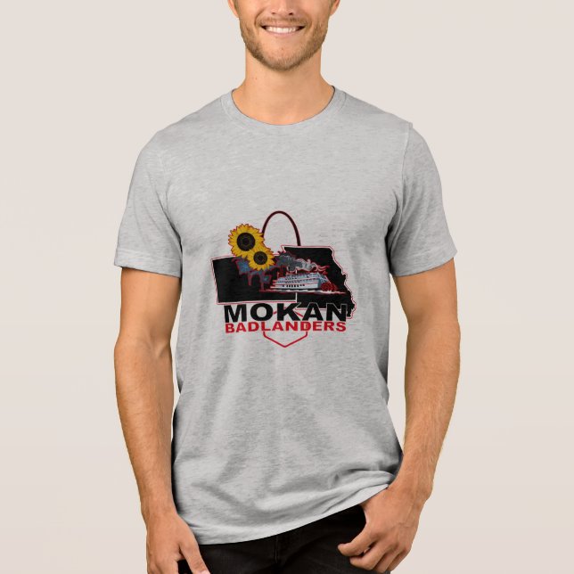 Camiseta Triblenda MOKAN Badlanders Mens Gray (Anverso)