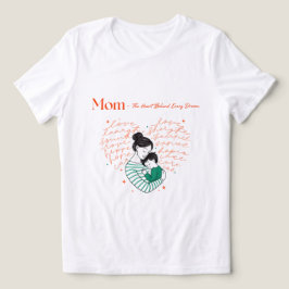 Camiseta Triblenda Mom Heart Love Typography Motherhood Art