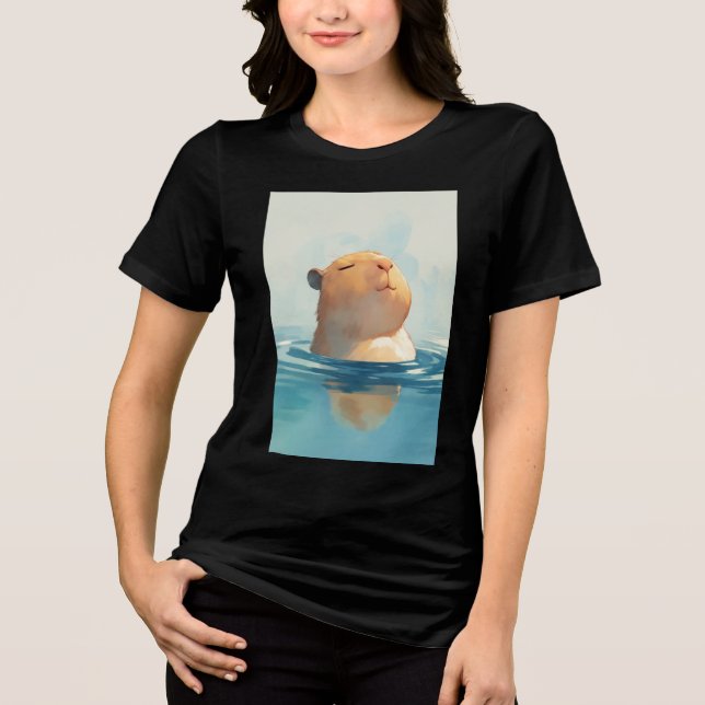 Camiseta Triblenda Momento Tranquilo de Capybara (Anverso)