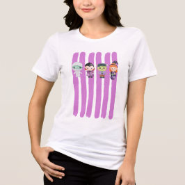 Camiseta Triblenda Momia Vampiro de Rayas Purpura de Halloween