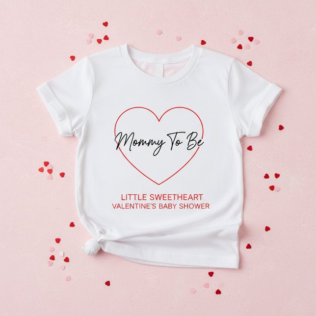 Camiseta Triblenda Mommy To Be Little Sweetheart Valentine’s Baby (Subido por el creador)