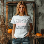 Camiseta Triblenda Momster rosado Halloween lindo y espeluznante<br><div class="desc">¡Desata tu "Momster" interior esta Halloween con nuestra camiseta de mujeres rosadas de Halloween! Perfecto para las madres que les encanta mezclar un poco de mimo con estilo, este divertido y lúdico diseño presenta la palabra "Momster" con letras en negrita y espeluznantes en un tono rosa suave. Ya sea que...</div>