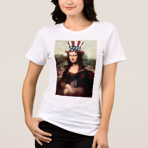 Camiseta Triblenda Mona Lisa Patriótica - Preparada para el Día de la