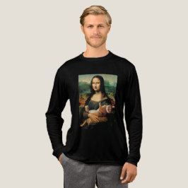 Camiseta Triblenda Mona Lisa sosteniendo un gato