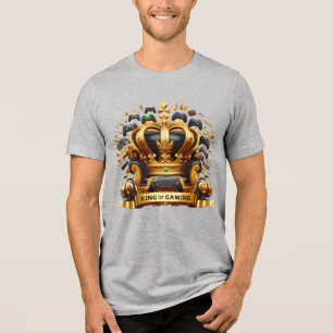 Camiseta Triblenda Monarquía de Juegos Corona Dorada Emblema Real