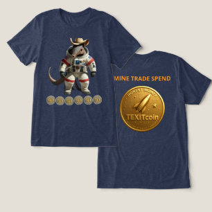 Camiseta Triblenda Moneda de oro TexitCoin dorso y armadillo frente