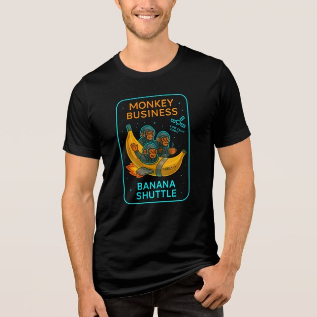 Camiseta Triblenda Monkey Business Banana Shuttle Shirt – Funny Space (Anverso)