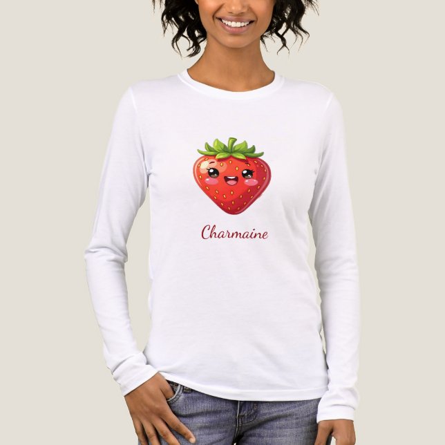 Camiseta Triblenda Monogram cute strawberry kawaii (Anverso)