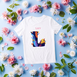 Camiseta Triblenda Monograma artístico - Carta L Regalo de cumpleaños