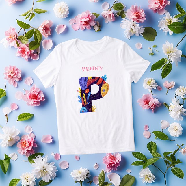 Camiseta Triblenda Monograma artístico - Letra P negrita y regalo vib (Subido por el creador)