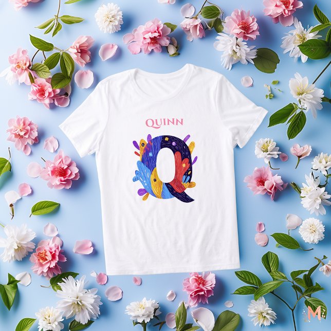 Camiseta Triblenda Monograma - Carta Q Regalo de cumpleaños artístico (Subido por el creador)