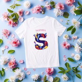 Camiseta Triblenda Monograma - Carta S Vibrante Regalo de cumpleaños